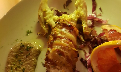 Coda di rospo in porchetta
